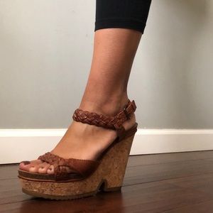 Frye Braylin Braided 2 wedge sandals